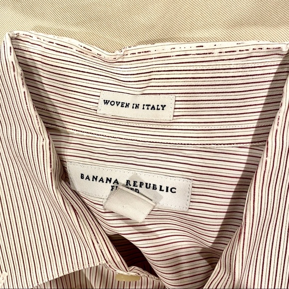 VGUC Banana Republic Mens Stripe Dress Shirt, M - Picture 11 of 15